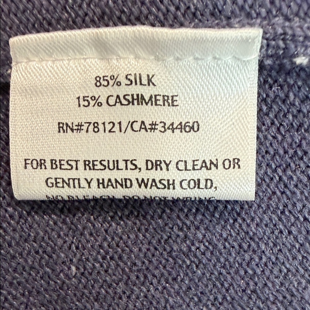 Eileen Fisher Deep Blue Long Sleeve Top - Picture 4 of 4